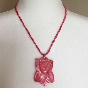 Pink Pearl Flower Necklace